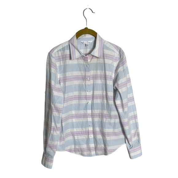 Brooks Brothers Pastel Stripe Button Front Blouse 4 - Picture 1 of 6